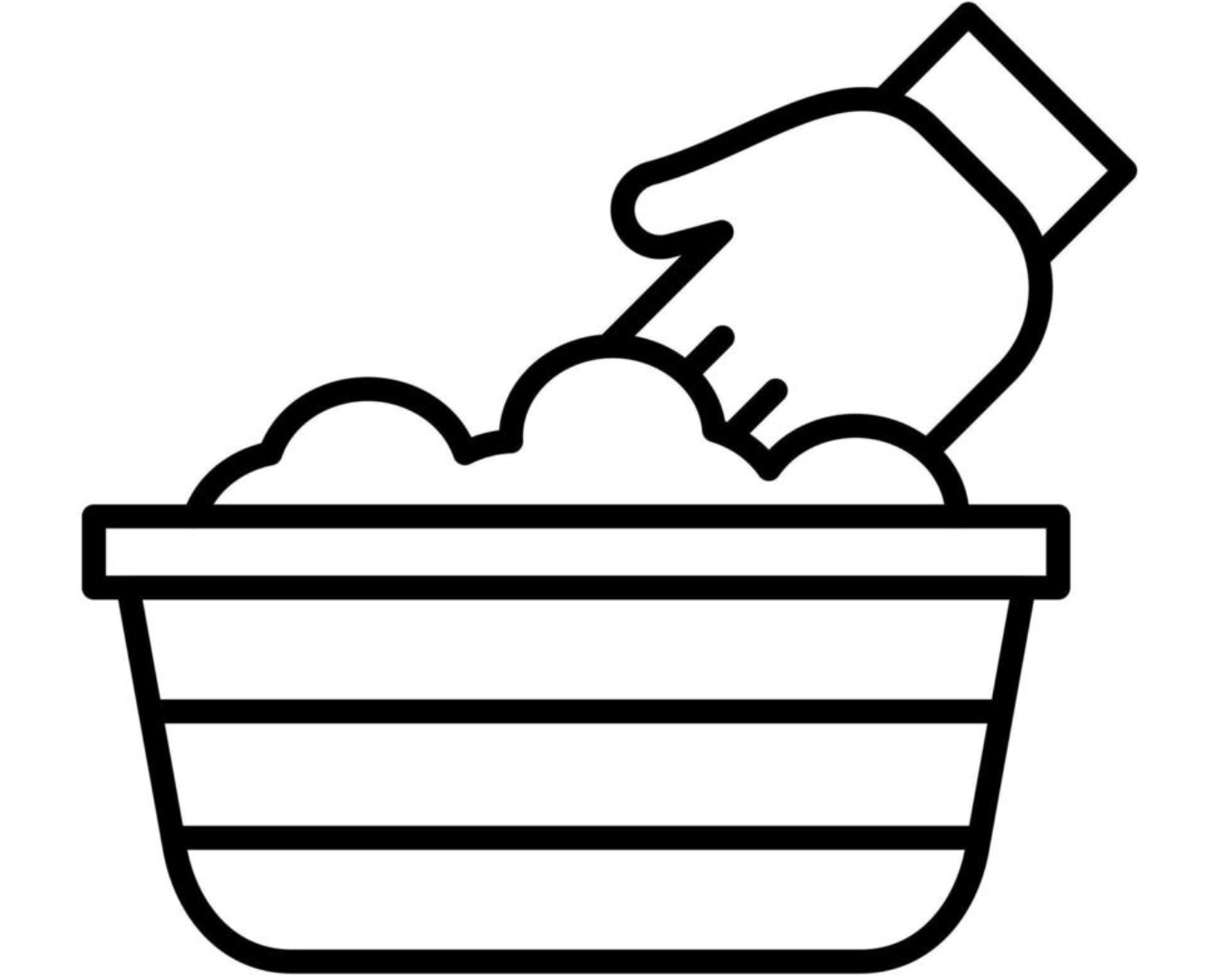 Hand Wash With Detergent & Warm Water