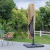 Beige Cantilever Umbrella Cover - Opened