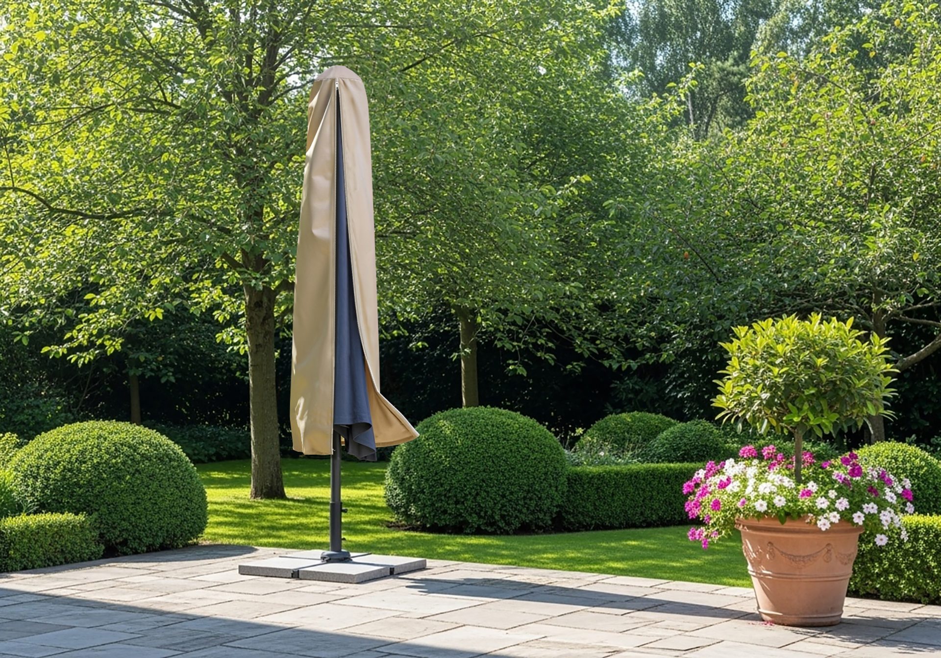 Beige Outdoor Umbrella Cover