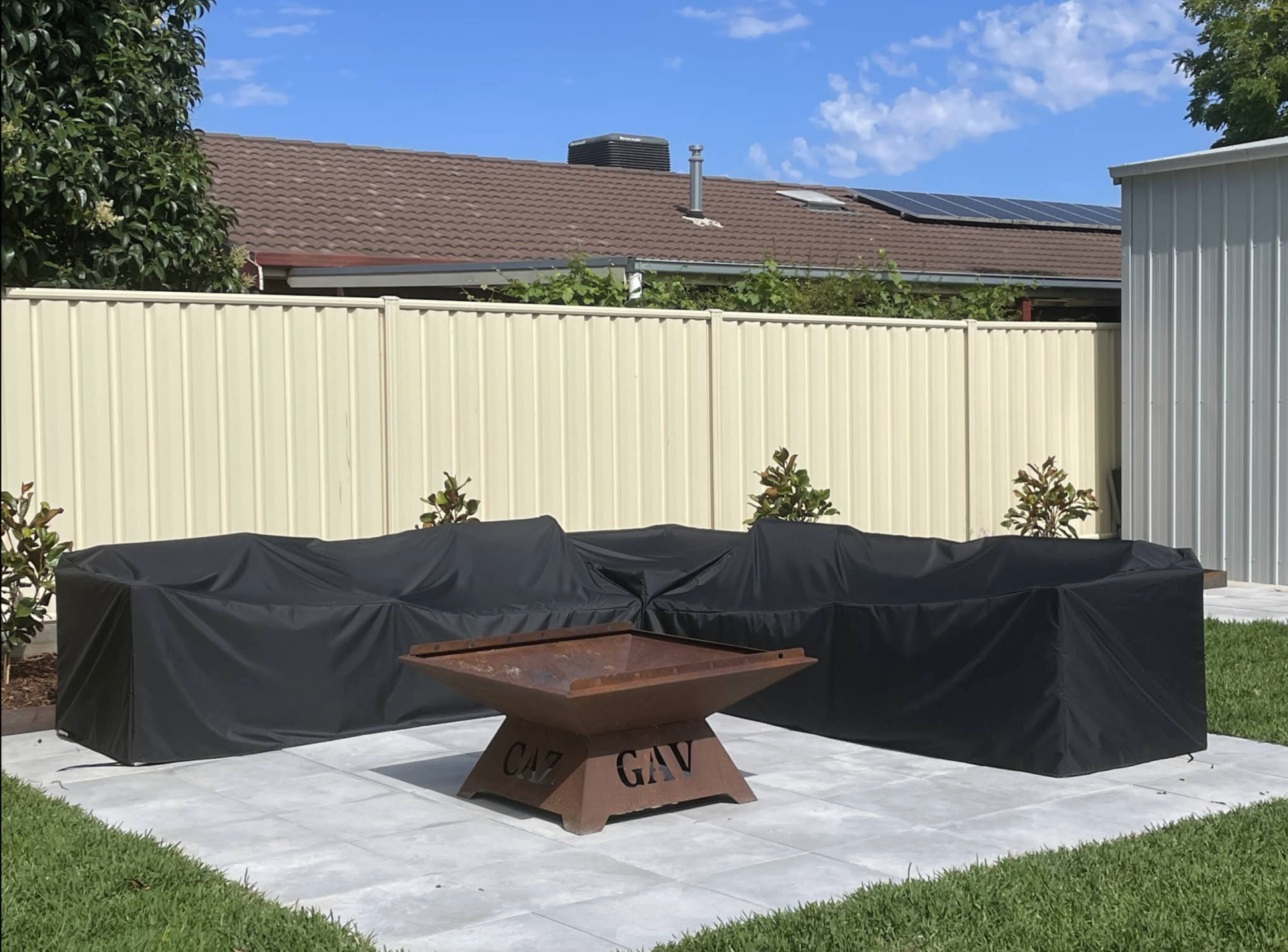 Black Custom Patio Couch Cover Review by Carolynne Hore
