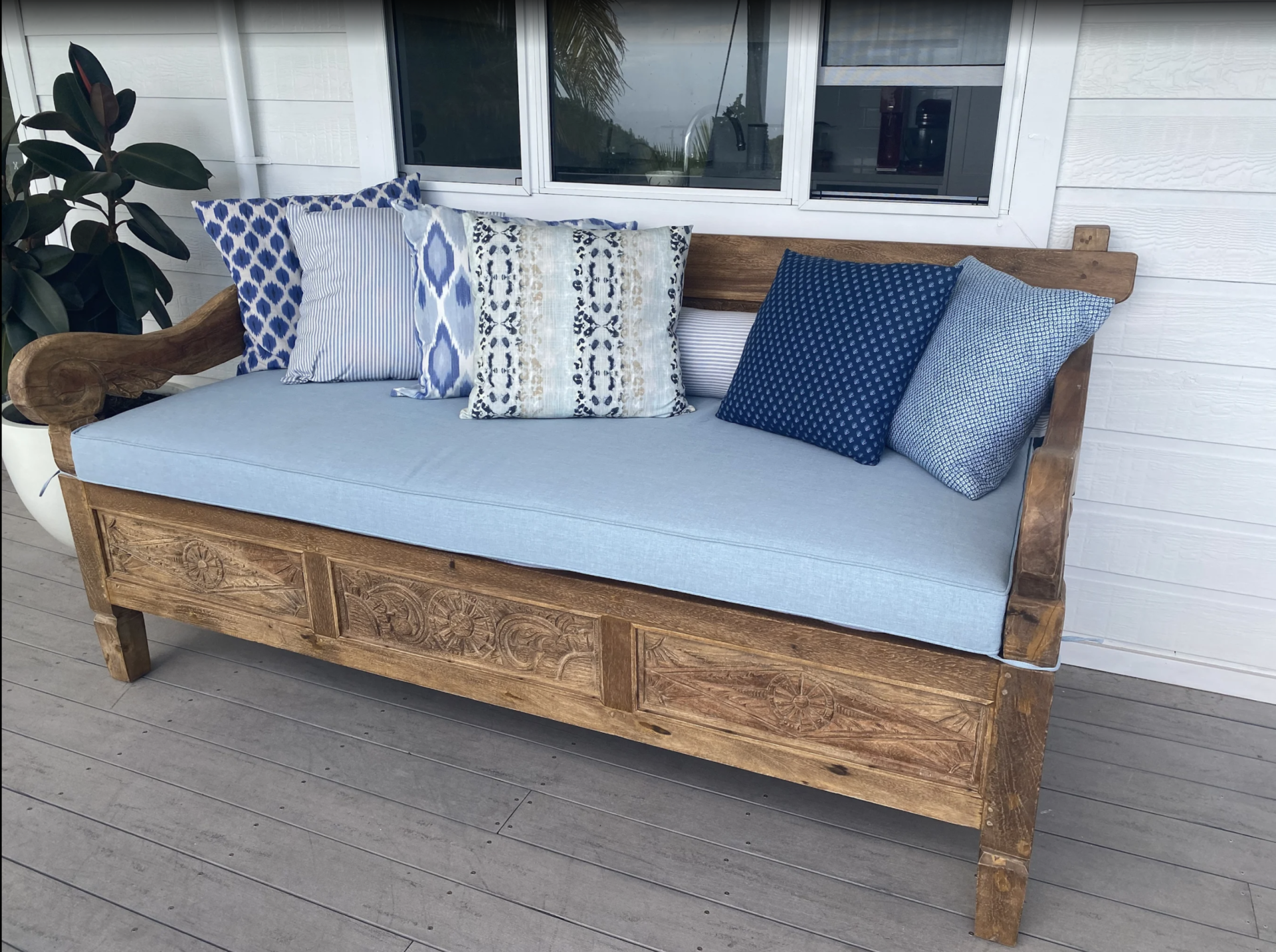 Maldives Blue Bench Cushion Cover Review by Peter Dean