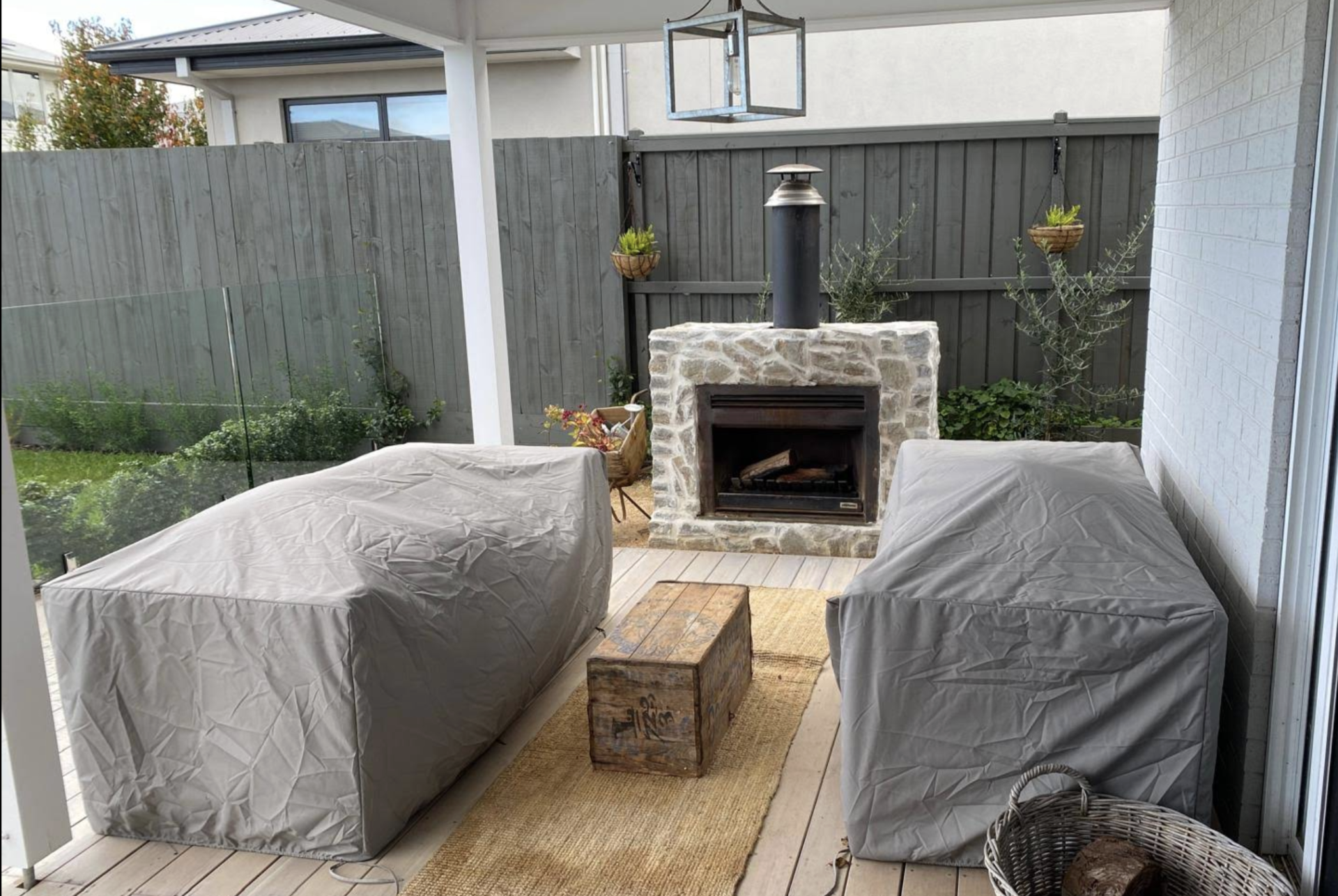 Grey Custom Outdoor Sofa Covers Review by Rebecca Fett