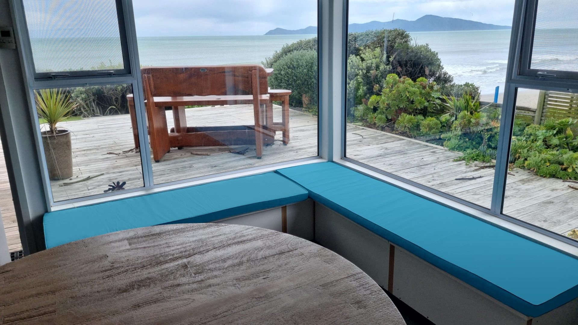 Surfy Blue Bench Cushion Cover Review by Rachel