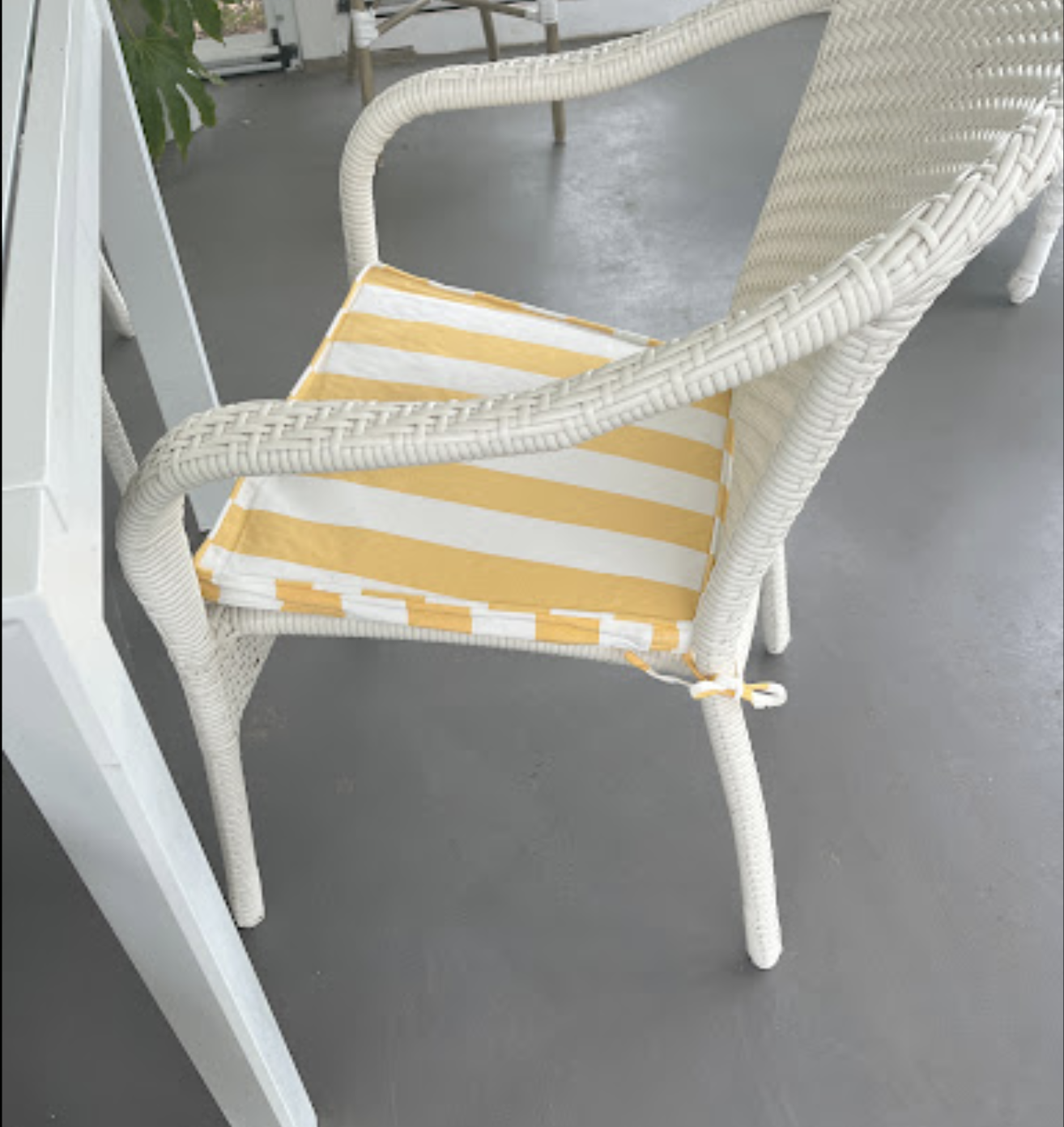 Yellow Stripe Chair Cushion Cover Review by Pam Rothfield