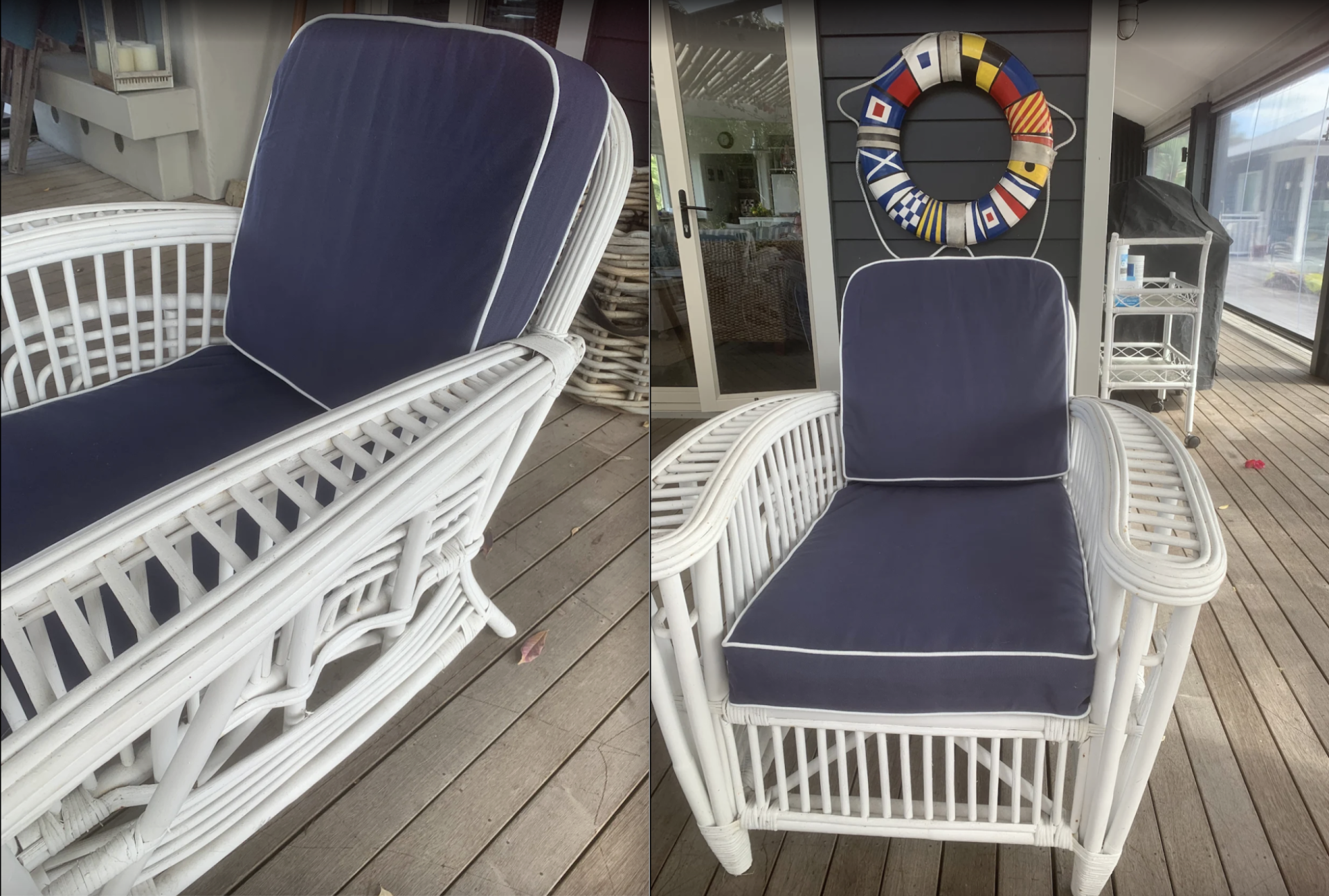 Blue Cushion with White PIping Cover Review by Sue Wesley
