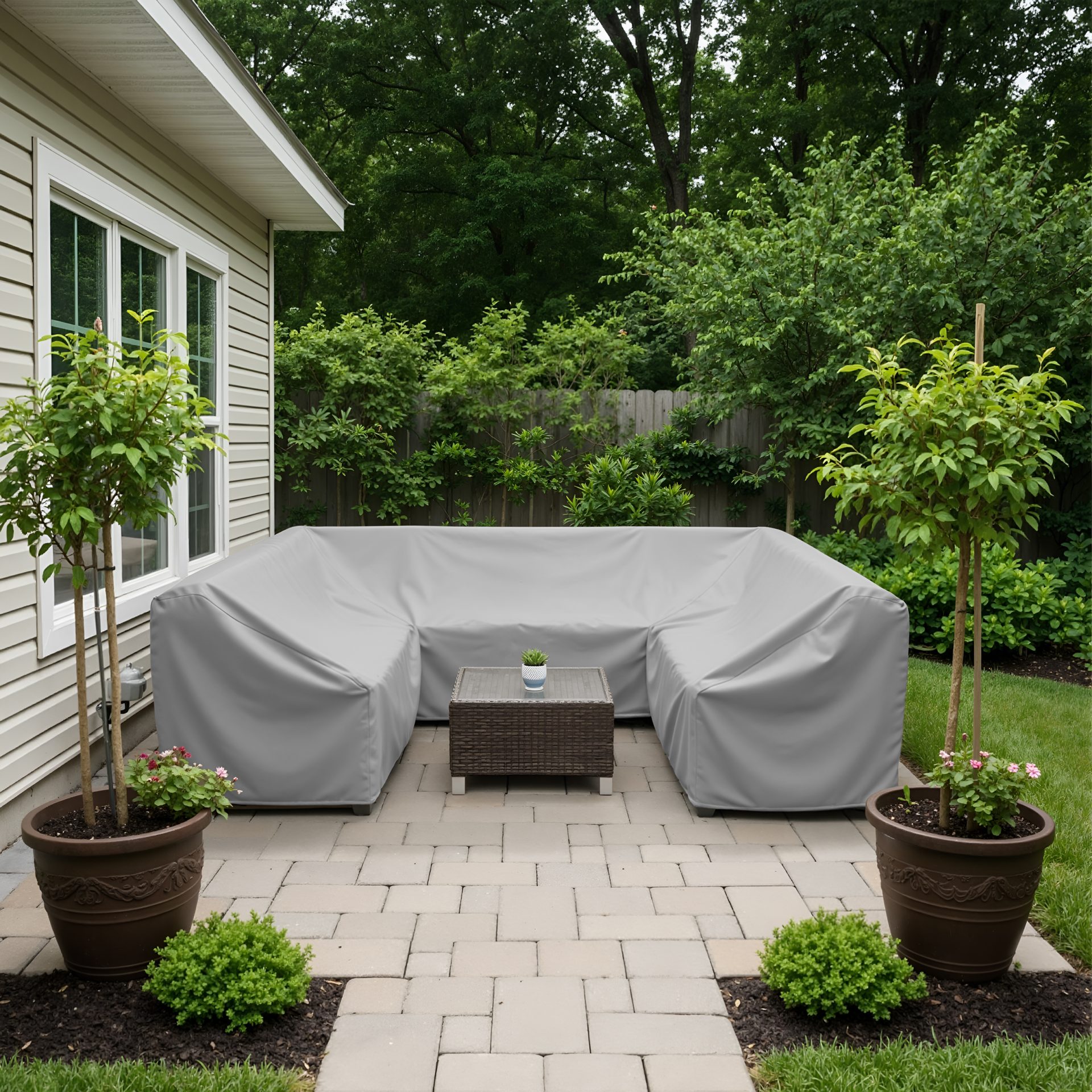 Grey U-Shaped Sofa Cover